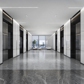 现代电梯间3D模型下载